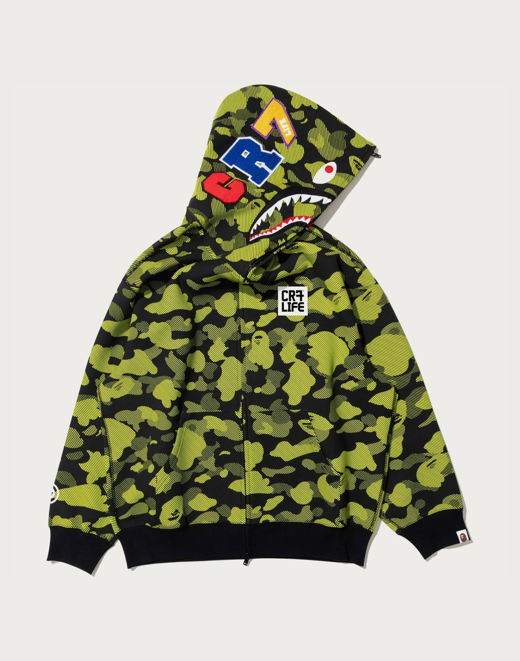 BAPE X CR7 LIFE LOGO RELAXED FIT SHARK FULL ZIP HOODIE M #1 MENS