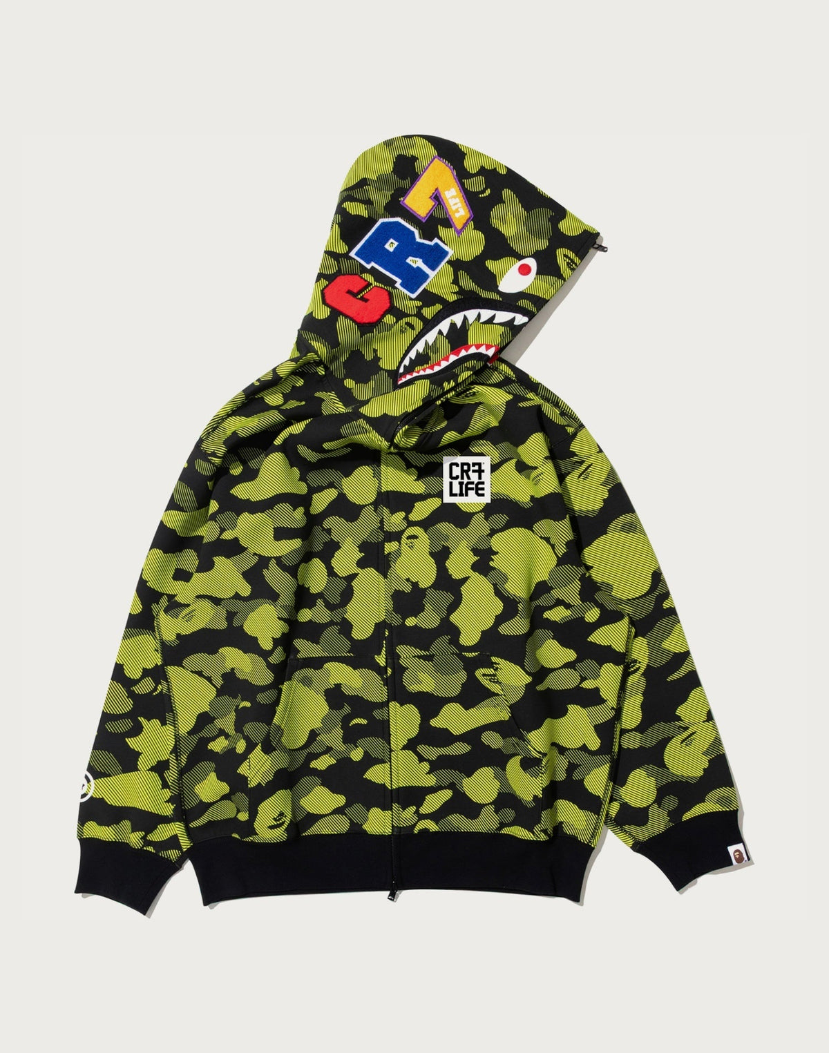BAPE X CR7 LIFE LOGO RELAXED FIT SHARK FULL ZIP HOODIE M #1 MENS