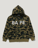 1ST CAMO BAPE LOGO RHINESTONE RELAXED FIT FULL ZIP HOODIE MENS