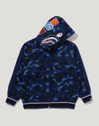 COLOR CAMO SHARK RELAXED FIT HOODIE TRACK JACKET MENS