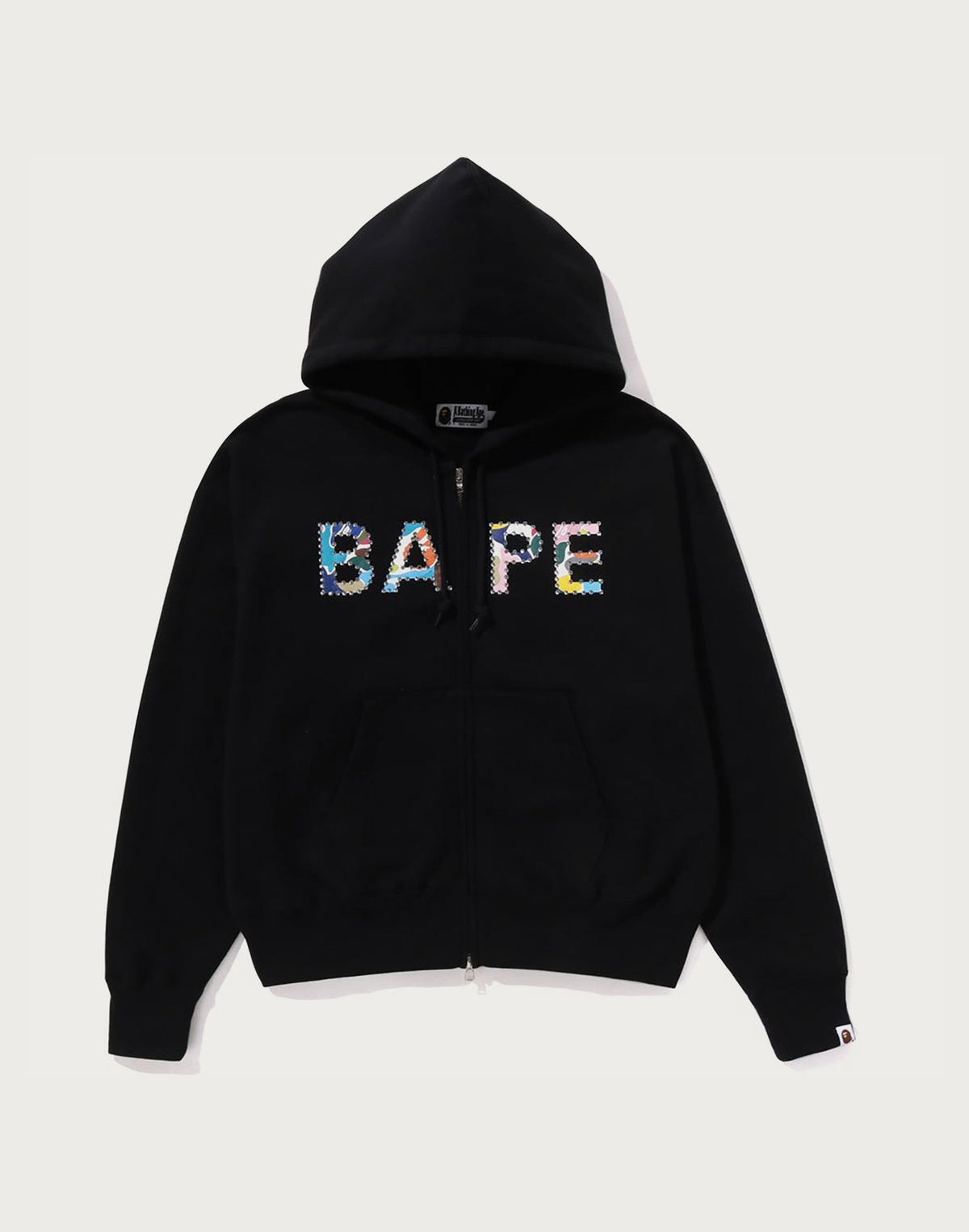 MULTI CAMO CRYSTAL LOGO WIDE ZIP HOODIE LADIES