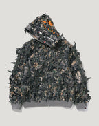 TREE EDGE CAMO LASER CUT CROPPED SHARK FULL ZIP HOODIE LADIES
