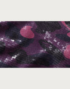 COLOR CAMO APE HEAD SEQUIN CROPPED FULL ZIP HOOOIE LADIES