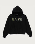 ABC CAMO CRYSTAL LOGO WIDE ZIP HOODIE LADIES