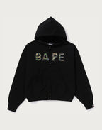 ABC CAMO CRYSTAL LOGO WIDE ZIP HOODIE LADIES