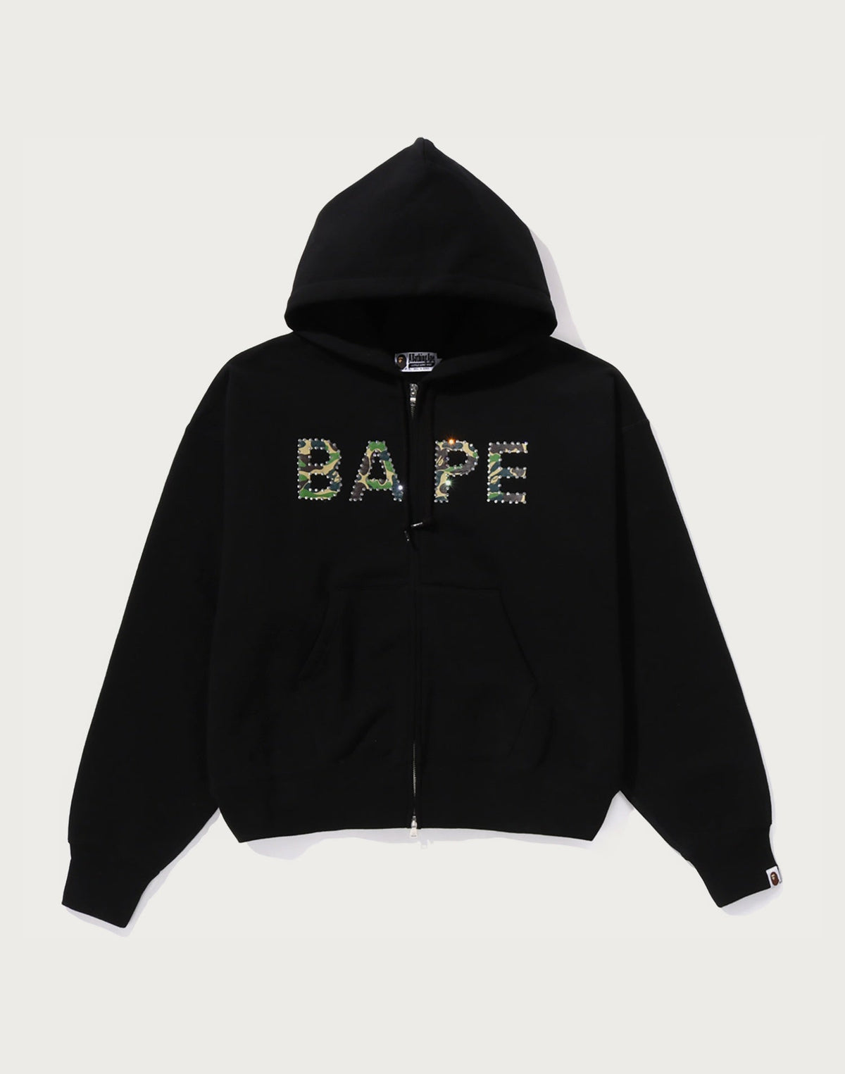 ABC CAMO CRYSTAL LOGO WIDE ZIP HOODIE LADIES