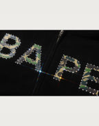 ABC CAMO CRYSTAL LOGO WIDE ZIP HOODIE LADIES