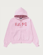 ABC CAMO CRYSTAL LOGO WIDE ZIP HOODIE LADIES