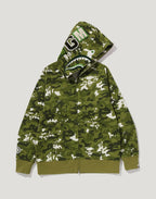 MULTI PIXEL CAMO SHARK REGULAR FIT FULL ZIP HOODIE MENS
