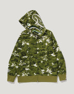 MULTI PIXEL CAMO SHARK REGULAR FIT FULL ZIP HOODIE MENS