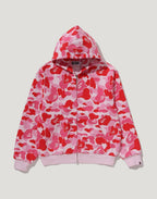 ABC CAMO HEAVY WASH CROPPED FIT ZIP HOODIE MENS