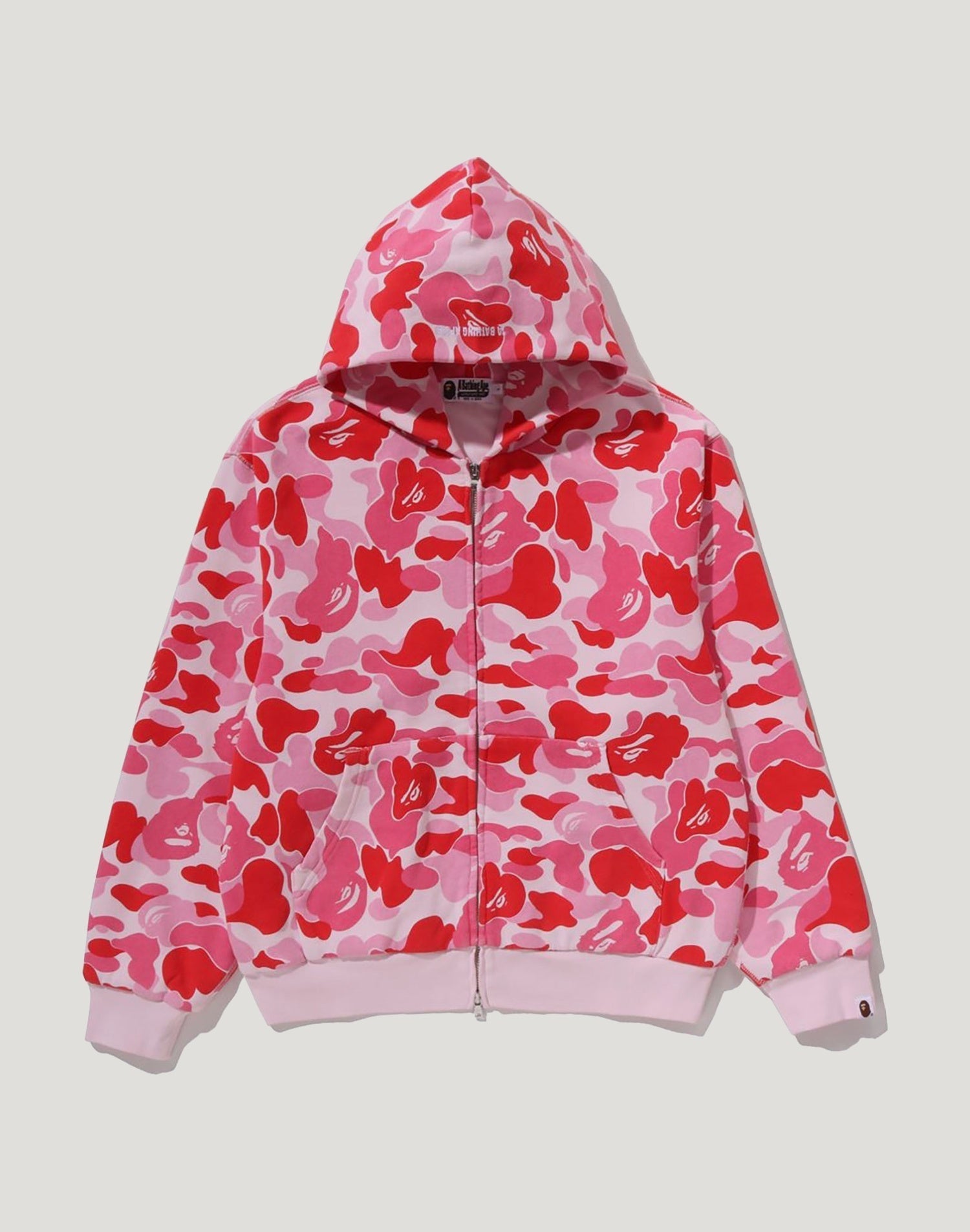 ABC CAMO HEAVY WASH CROPPED FIT ZIP HOODIE MENS