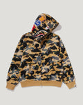 STA OVER PRINT 1ST CAMO MESH SHARK CROPPED FIT FULL ZIP HOODIE MENS
