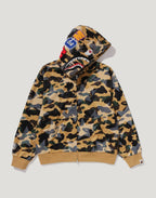 STA OVER PRINT 1ST CAMO MESH SHARK CROPPED FIT FULL ZIP HOODIE MENS