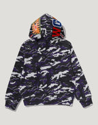 GLITCH WOODLAND CAMO SHARK FULL ZIP HOODIE LADIES