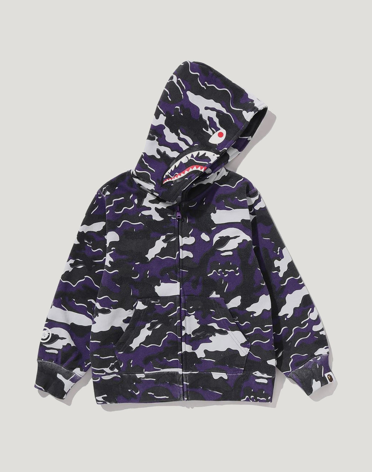 GLITCH WOODLAND CAMO SHARK ZIP HOODIE KIDS