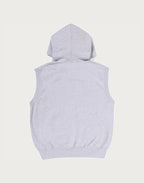HEAVY WASHED RHINESTONE SLEEVELESS RELAXED FIT ZIP HOODIE MENS