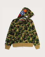 ABC CAMO CRYSTAL STONE SHARK FULL ZIP HOODIE LADIES