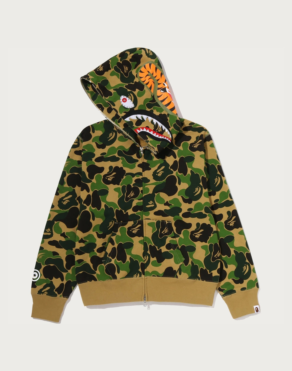 ABC CAMO CRYSTAL STONE SHARK FULL ZIP HOODIE LADIES