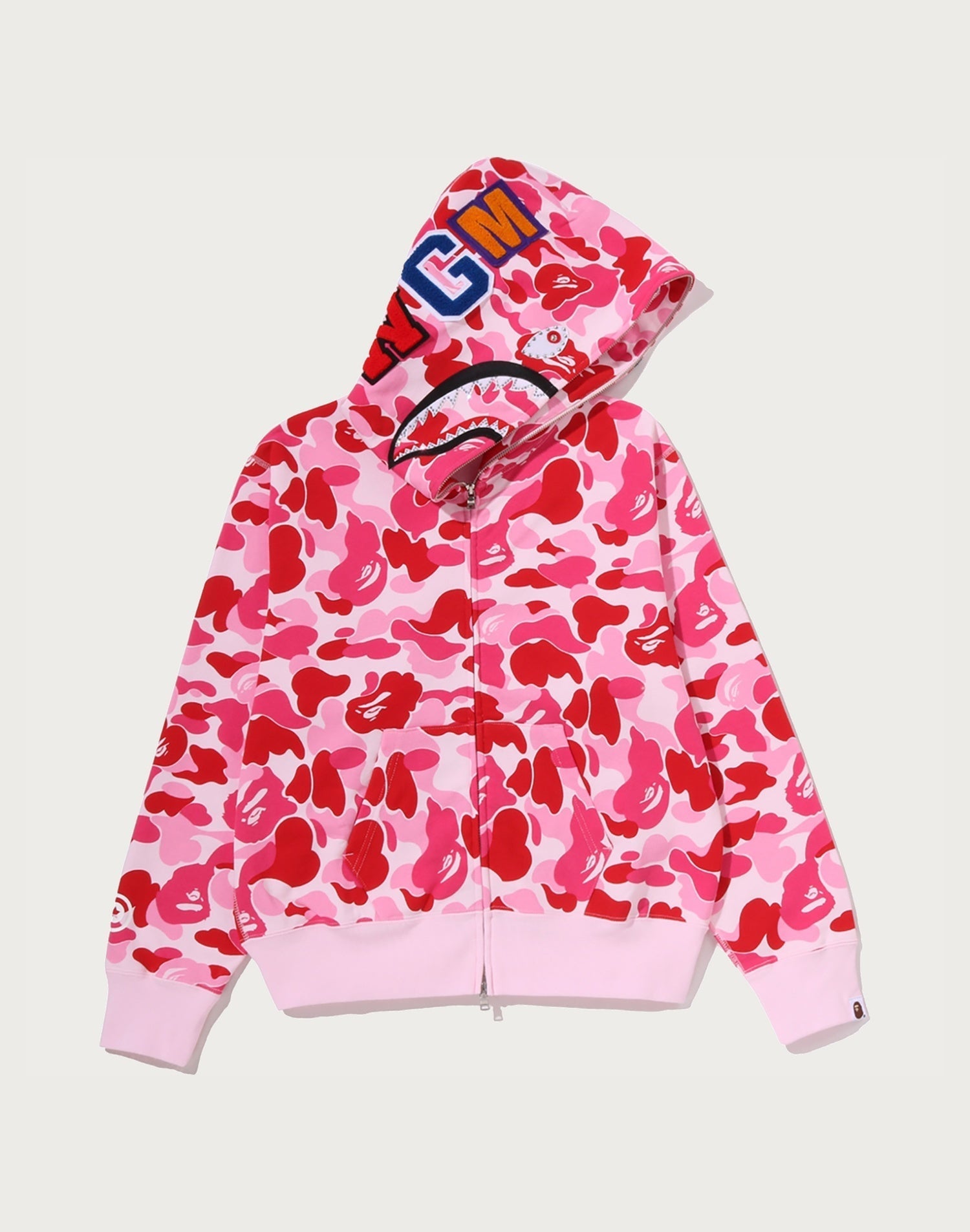 ABC CAMO CRYSTAL STONE SHARK FULL ZIP HOODIE LADIES