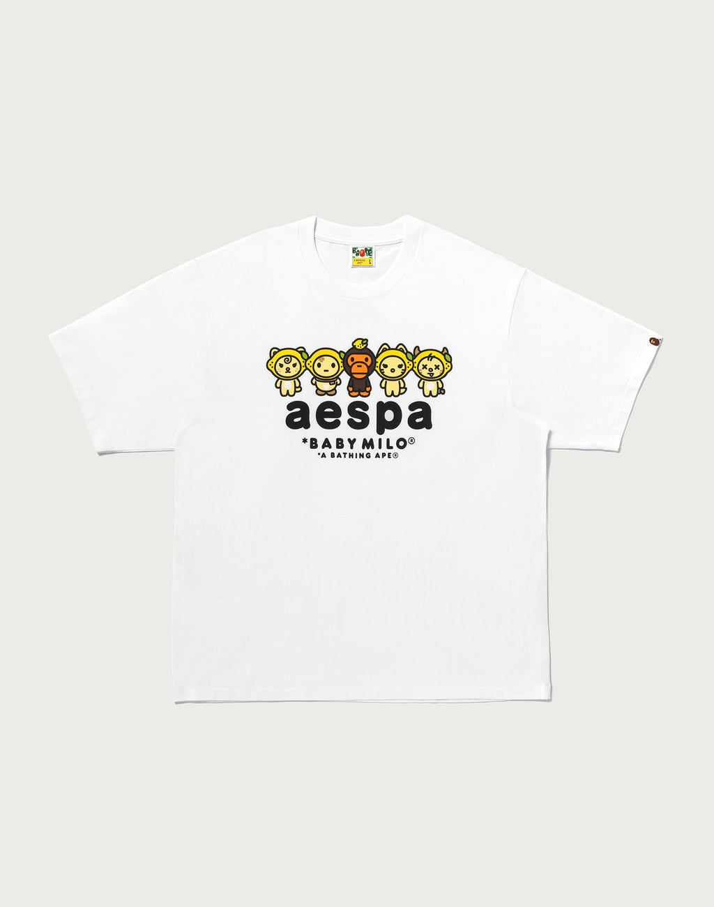 BAPE X AESPA BABY MILO LEMONADE RELAXED FIT TEE MENS